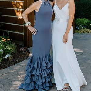 Lilac Flowing Trumpet Gown for Black Tie Wedding